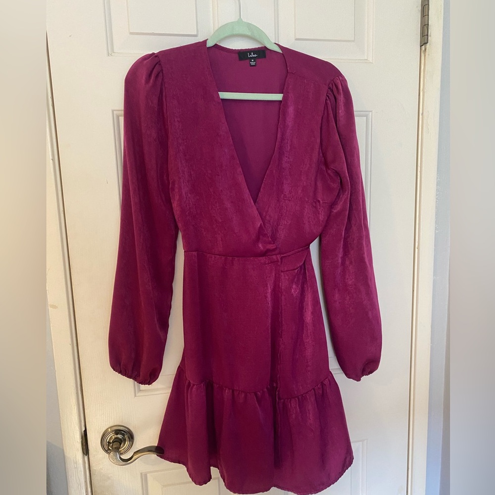 Lulus Magenta Wrap Dress